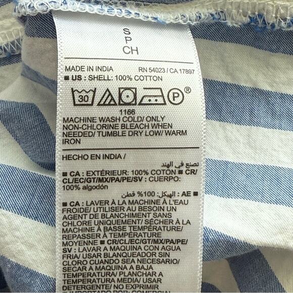 Old Navy | Blue and White Stripe Drop Waist Midi Skirt - Picture 6 of 6